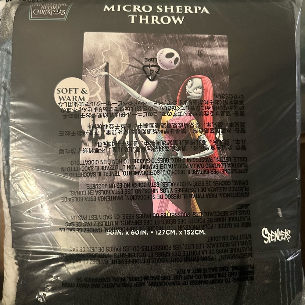 Nightmare before Christmas Micro Sherpa Throw NWT